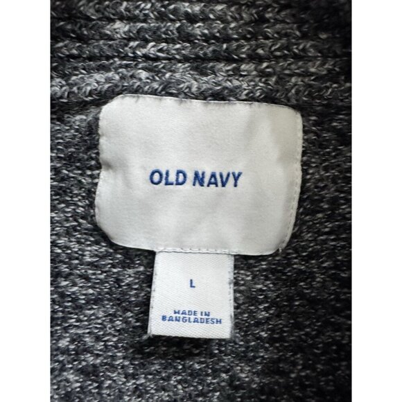 Old Navy Men Shawl Neck Pullover Gray Long Sleeve Sweater Button Size Large - Picture 5 of 10